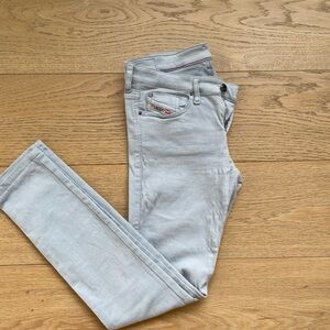 Powder blue denim leggings